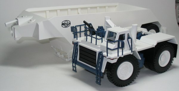 Cat 776D with Mega bottom dump trailer