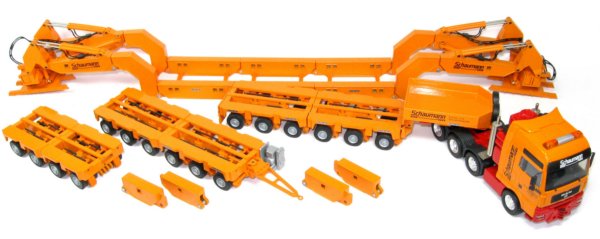 MAN TGA Tractor with Goldhofer 16 axle Girder Trailer