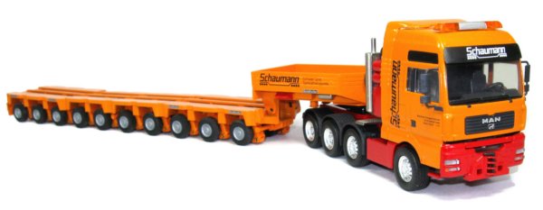 MAN TGA Tractor with Goldhofer 16 axle Girder Trailer