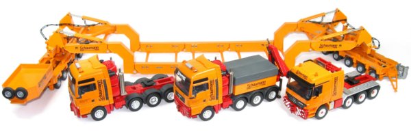 MAN TGA Tractor with Goldhofer 16 axle Girder Trailer