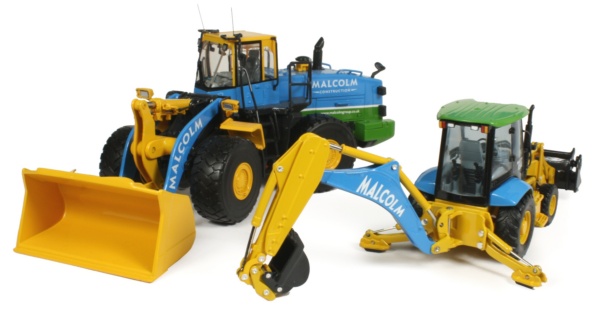 Komatsu WA500 Wheel Loader and WB140 Backhoe