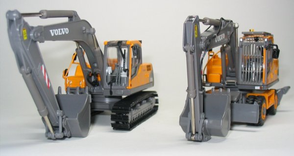 Volvo EW180C Wheeled Excavator and Volvo EC210C Tracked Excavator